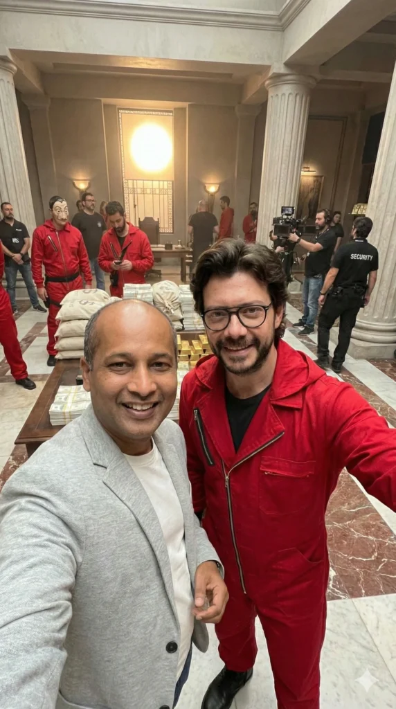 Money Heist Selfie Prompt