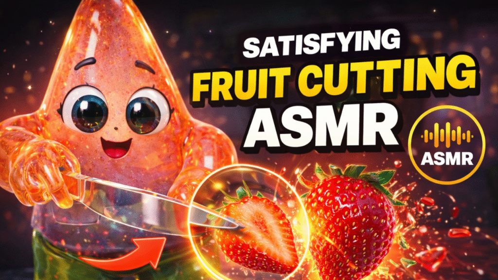satisfying fruit cutting via character asmr