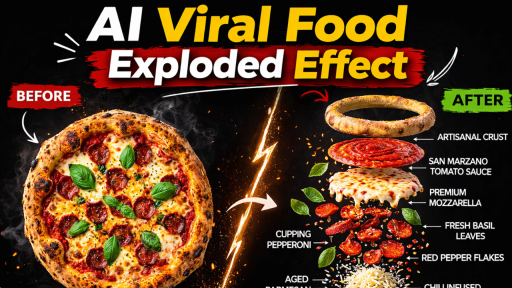 AI Viral Food Exploded Effect Video